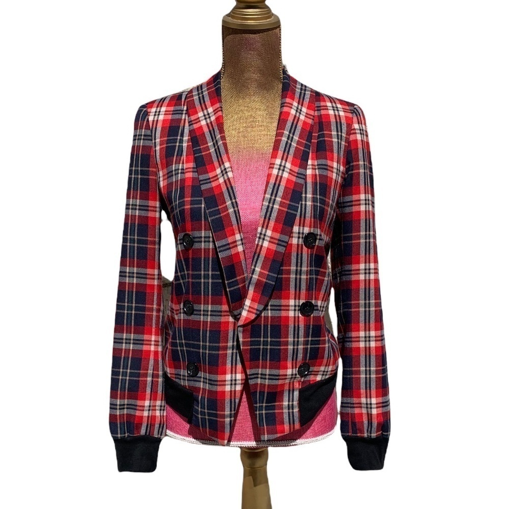 Reese & Riley! Size 2 Red Plaid Double Breasted Jacket
